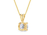 White Cubic Zirconia 14k Yellow Gold Pendant With Chain 2.00ctw