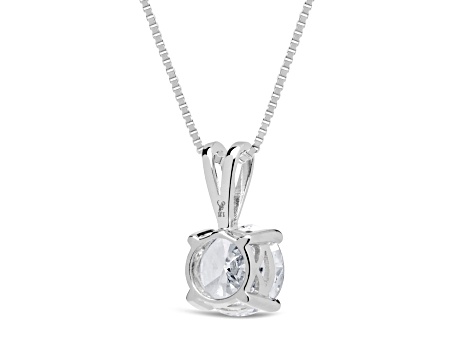 White Cubic Zirconia 14k White Gold Pendant With Chain 2.00ctw