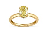 Yellow and White Lab-Grown Diamond 14k Yellow Gold Solitaire Ring 1.60ctw