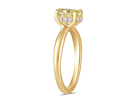Yellow and White Lab-Grown Diamond 14k Yellow Gold Solitaire Ring 1.60ctw