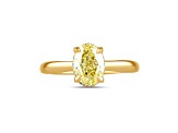 Yellow and White Lab-Grown Diamond 14k Yellow Gold Solitaire Ring 1.60ctw