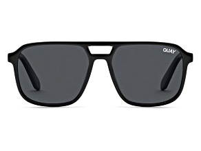QUAY "ON THE FLY" Black Aviator Frame / Smoke Polarized Lenses Sunglasses