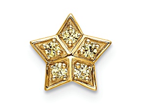 14k Yellow Gold Yellow Sapphire Star Chain Slide Pendant