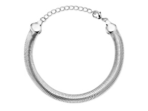 Rachel Zoe Rhodium Over Brass 8mm Snake Chain Bracelet