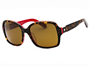 Kate Spade Annora Havana Pink Square Frame / Brown Lenses Sunglasses