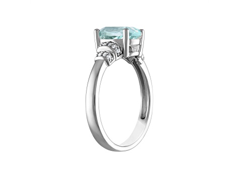 Blue Aquamarine Sterling Silver Ring 1.60ctw