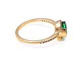 1.10 Ctw Emerald With 0.13 Ctw White Diamond Ring in 14K YG
