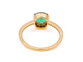 1.10 Ctw Emerald With 0.13 Ctw White Diamond Ring in 14K YG