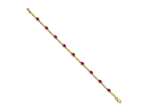 10k Yellow Gold and Rhodium Over 10k Yellow Gold Diamond and