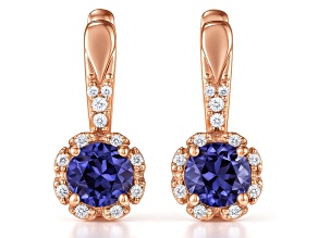 Blue lolite 14K Rose Gold Over Sterling Silver Drop Earrings