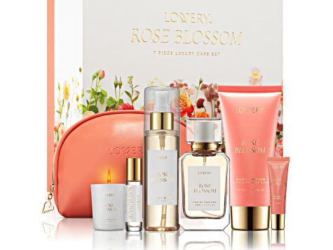 Lovery Rose Blossom Bath and Body Care Set, 7pc. including Travel