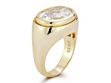 Rachel Zoe 14K Yellow Gold Over Sterling Silver Cubic Zirconia Bold Dome Ring