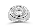 Rachel Zoe Rhodium Over Sterling Silver Cubic Zirconia Bold Dome Ring