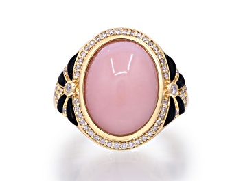 Picture of 14K Yellow Gold Pink Opal & Diamond Ring 8.36ctw