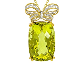 Yellow Ouro Verde Rhod/24k Yellow Gold Over Palladium Silver Pendant W/ Chain 57.09ctw