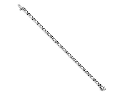 Rhodium Over 14K White Gold 5.00 ct. Near Colorless Moissanite 4 Prong Tennis Bracelet