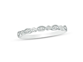 Diamond Accent Sterling Silver Vintage-Style Anniversary Band