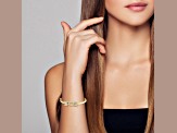 Rachel Zoe 14K Yellow Gold Over Sterling Silver Pave Double Panther Head Bangle Bracelet