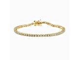 Sterling Silver 2MM Everyday Tennis Bracelet Size - 6 Inches, Color Gold