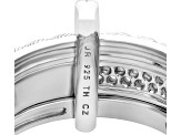 Judith Ripka 1.28ctw Bella Luce® Diamond Simulant Rhodium Over Sterling Silver Textured Band Ring