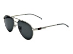 Gucci Silver Tone Aviator Frame / Gray Lenses Sunglasses
