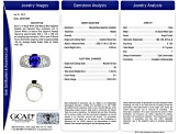 Cushion Blue Sapphire and White Diamond 18K White Gold Ring. 4.14 CTW