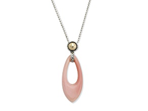 Silver Treasures by Samuel B. Pink Conch Shell Sterling Silver with 18K Gold Pendant W/Chain