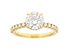 White Lab-Grown Diamond IGI Certified 14k Yellow Gold Ring 2.50ctw
