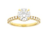 White Lab-Grown Diamond IGI Certified 14k Yellow Gold Ring 2.50ctw
