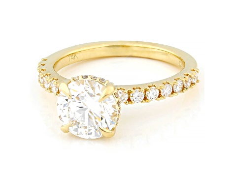 White Lab-Grown Diamond IGI Certified 14k Yellow Gold Ring 2.50ctw