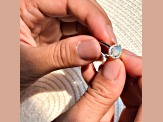 Pear Shape Lab Created Opal with Moissanite Accents Rhodium Over Sterling Silver Halo Ring