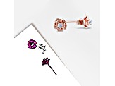 1/3 CT TGW Created White Sapphire Stud Earrings in Rose Plated Sterling Silver