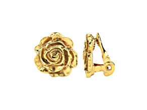 1928 Jewelry Flower Button Clip Earrings