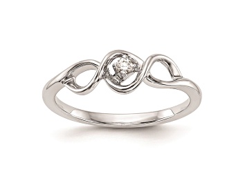 Picture of Rhodium Over 14K White Gold First Promise Diamond Promise/Engagement Ring 0.04ctw