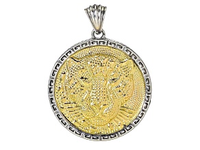 Silver Treasures by Samuel B. Sterling Silver & 18k Yellow Gold Leopard Pendant