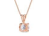 White Cubic Zirconia 14k Rose Gold Pendant With Chain 2.00ctw