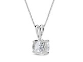 White Cubic Zirconia 14k White Gold Pendant With Chain 2.00ctw