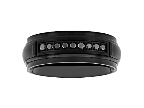 0.15ctw Black Diamond Black IP Stainless Steel Band