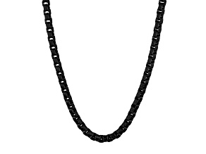 Black Stainless Steel 4MM Box Link Chain Necklace