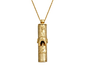 1928 Jewelry Gold Tone Base Metal Cat Whistle 30"