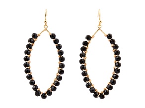 Barse Jewelry Black Onyx Gold Tone Open Design Earrings