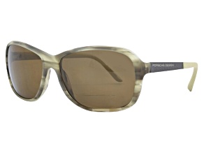 Porsche Design Men's Olive Oval Frame / Brown Lenses Sunglasses