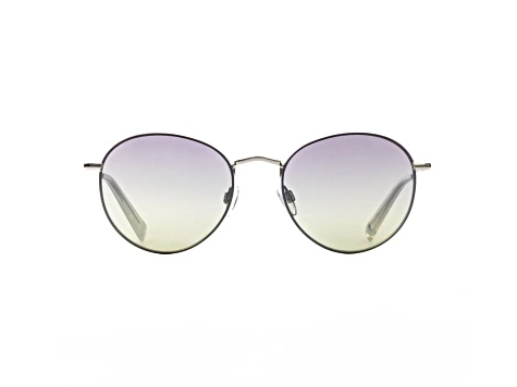 Elton John GALAXY 1 Round Silver Tone Bullet Frame / Polarized Purple to Green Lenses Sunglasses
