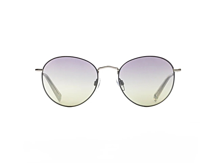 Elton John GALAXY 1 Round Silver Tone Bullet Frame / Polarized Purple to Green Lenses Sunglasses