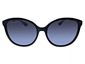 Kate Spade Karlena Black Pattern Round Frames / Gray Lenses Sunglasses