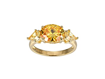 Picture of Yellow Cubic Zirconia 18k Yellow Gold Over Sterling Silver November Birthstone Ring 5.49ctw