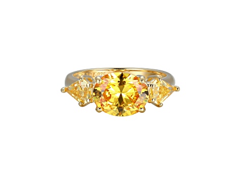 Yellow Cubic Zirconia 18k Yellow Gold Over Sterling Silver November Birthstone Ring 5.49ctw