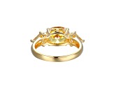 Yellow Cubic Zirconia 18k Yellow Gold Over Sterling Silver November Birthstone Ring 5.49ctw