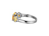 Yellow Cubic Zirconia Platinum Over Sterling Silver November Birthstone Ring 5.49ctw