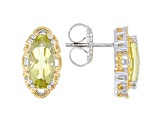 Yellow Ouro Verde Rhodium & 24K Yellow Gold Over Palladium Sterling Silver Earrings 3.83ctw